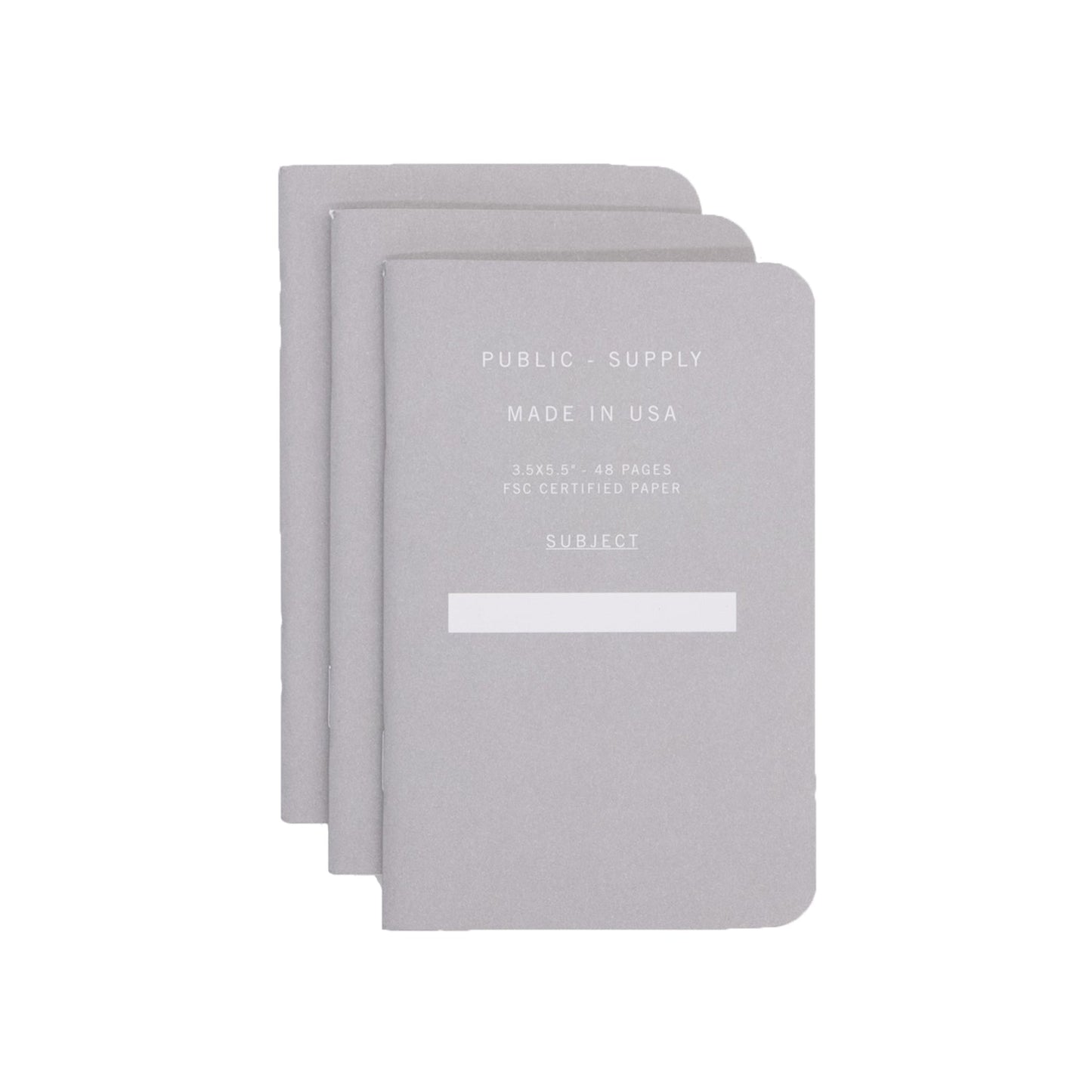 3.5x5.5" - Pocket Notebook - Soft Cover - Light Grey
