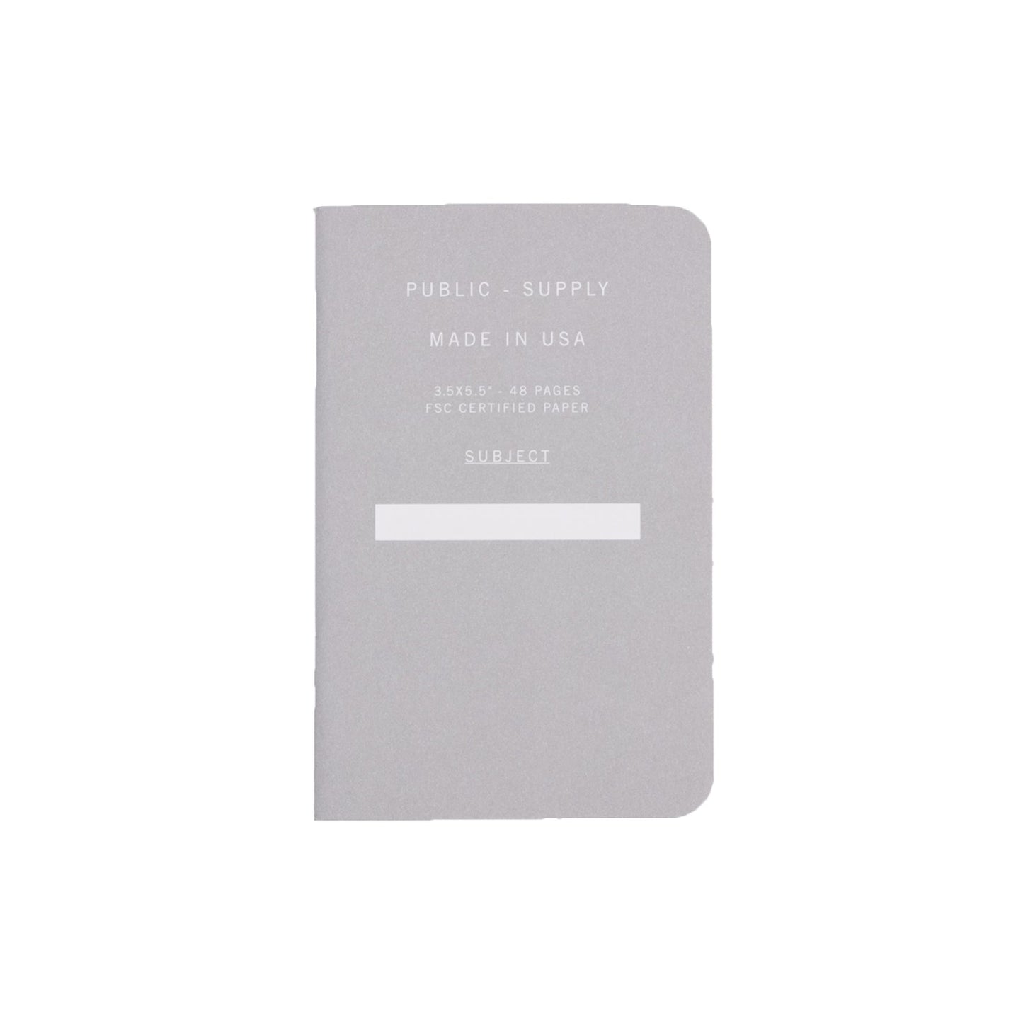 3.5x5.5" - Pocket Notebook - Soft Cover - Light Grey