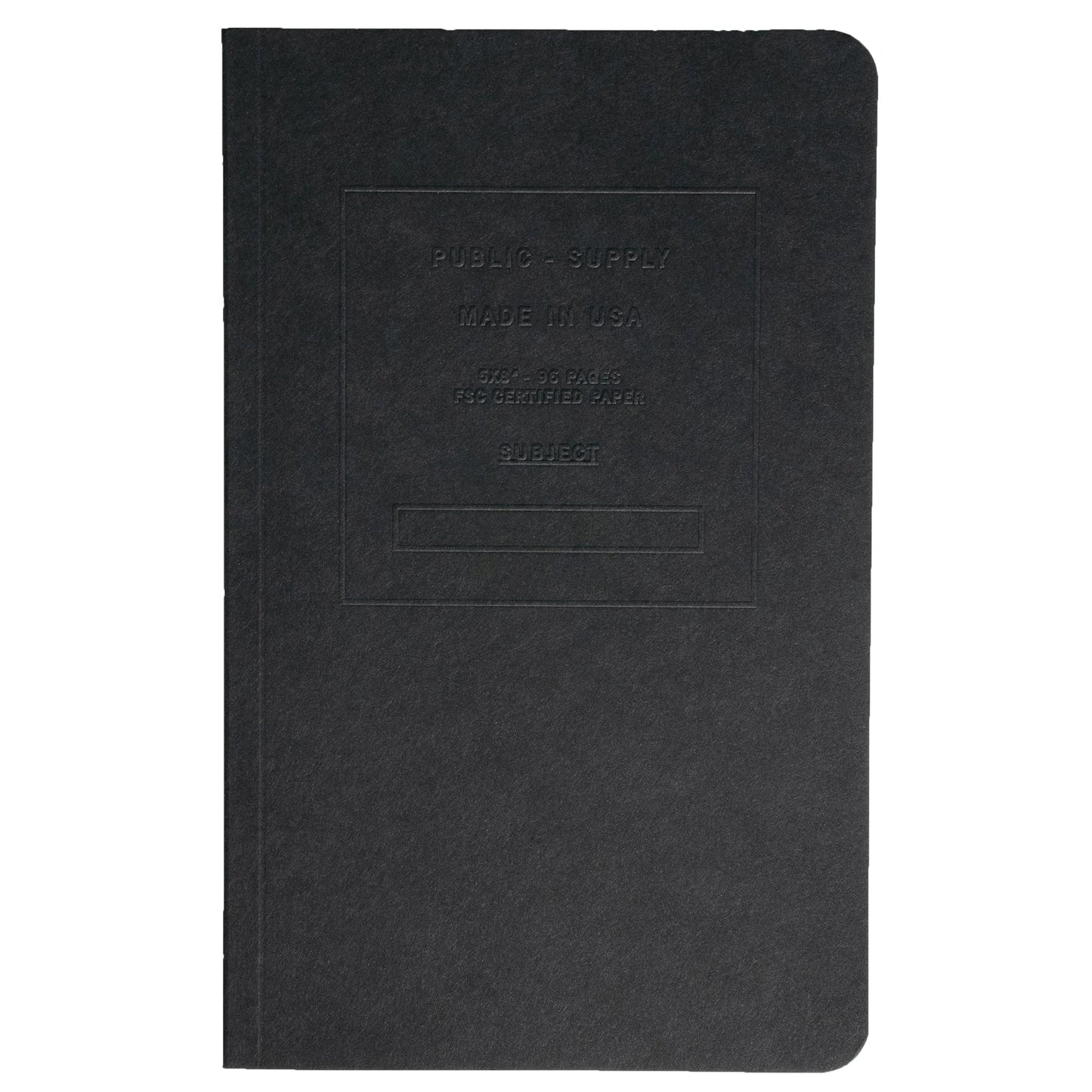 5x8" - Soft Cover Notebook - Embossed - Black