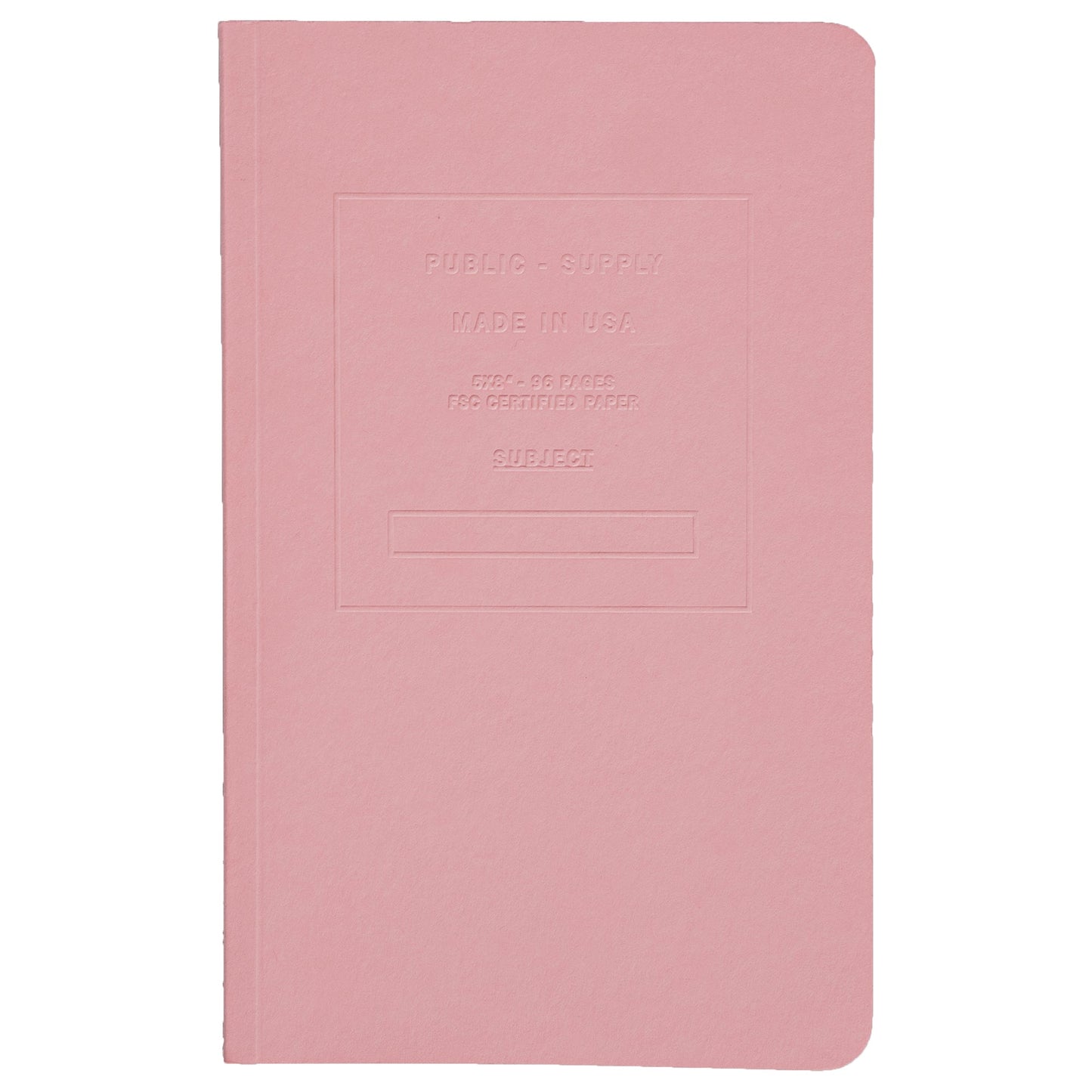 5x8" - Soft Cover Notebook - Embossed - Blush